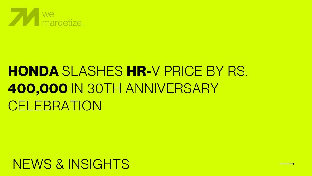 Honda Slashes HR-V Price by Rs. 400,000 in 30th Anniversary Celebration